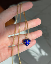Load image into Gallery viewer, Blue Enamel 18k Gold Heart Charm
