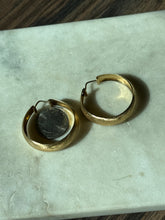 Load image into Gallery viewer, Large Vintage 18k Yellow Gold Hoop Earrings
