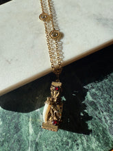 Load image into Gallery viewer, Vintage Gold Plated Snake Cabochon Fang Necklace
