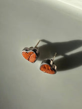 Load image into Gallery viewer, Wood Heart Sterling Silver Earrings
