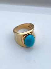 Load image into Gallery viewer, Turquoise Gold Vermeil Chunky Statement Ring
