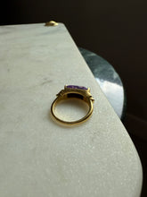 Load image into Gallery viewer, Purple Stone Gold Vermeil Ring Size 7.5
