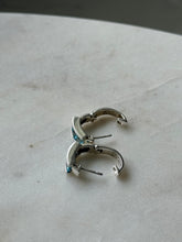 Load image into Gallery viewer, Blue Topaz Sterling Silver Clicker Hoops
