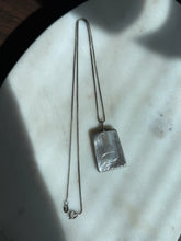 Load image into Gallery viewer, Antique Etched Locket Sterling Silver Necklace 19.5”
