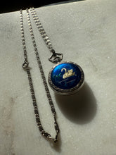 Load image into Gallery viewer, Antique Sterling Silver Enamel Swan Necklace
