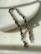 Load image into Gallery viewer, Sterling Silver &amp; 14k Gold Rope Bracelet 7”
