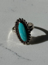 Load image into Gallery viewer, Vintage Turquoise Sterling Silver Ring Size 6.75
