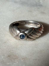 Load image into Gallery viewer, Vintage Blue Sapphire Sterling Silver Ring Size 5.75
