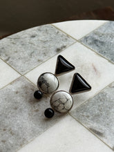 Load image into Gallery viewer, Black Onyx &amp; Howlite Sterling Earrings
