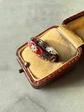 Load image into Gallery viewer, Red Enamel Sterling Silver Ring Size 8
