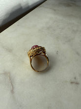 Load image into Gallery viewer, Ruby Garnet Gold Vermeil Ring Size 7.25
