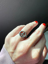 Load image into Gallery viewer, Vintage Peace Sign Sterling Silver Ring Size 6
