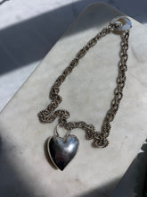 Load image into Gallery viewer, Mexico Vintage Chunky Heart Sterling Necklace 18”
