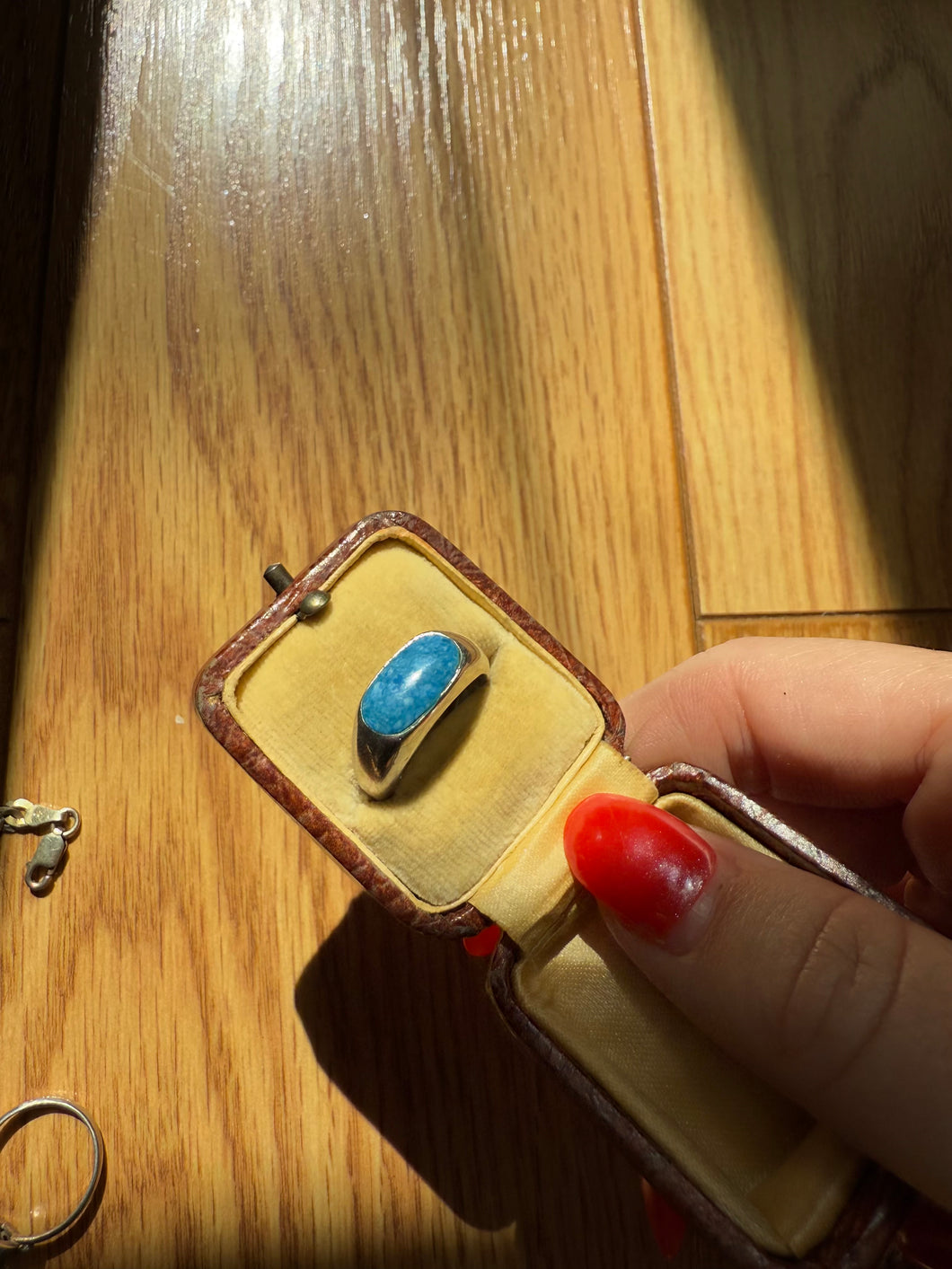 Vintage Blue Sterling Silver Ring