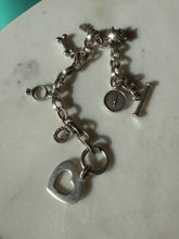 Load image into Gallery viewer, Chunky Solid Sterling Silver Charm Bracelet 7.5”

