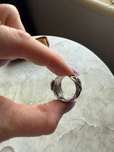 Load image into Gallery viewer, Mother of Pearl Brutalist Sterling Silver Ring
