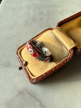 Load image into Gallery viewer, Red Enamel Sterling Silver Ring Size 8
