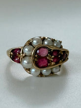 Load image into Gallery viewer, Art Deco 14k Gold Pearl &amp; Ruby Ring
