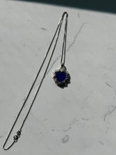 Load image into Gallery viewer, Blue Heart Sterling Silver Locket Necklace 24”
