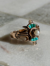 Load image into Gallery viewer, Victorian 14k Gold Pearl Turquoise Ring
