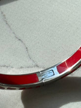 Load image into Gallery viewer, Angelique de Paris Red Resin &amp; Sterling Silver Bangle Bracelet
