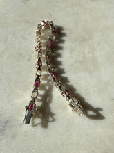Load image into Gallery viewer, Ruby &amp; Quartz Sterling Silver Tennis Bracelet 7.5”
