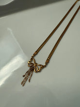 Load image into Gallery viewer, Fringe Bow 18k Yellow Gold Necklace
