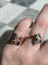 Load image into Gallery viewer, Victorian 14k Gold Pearl Turquoise Ring

