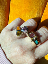 Load image into Gallery viewer, Chunky Heart Bypass Sterling Silver Rhodium Plated Ring Size 8
