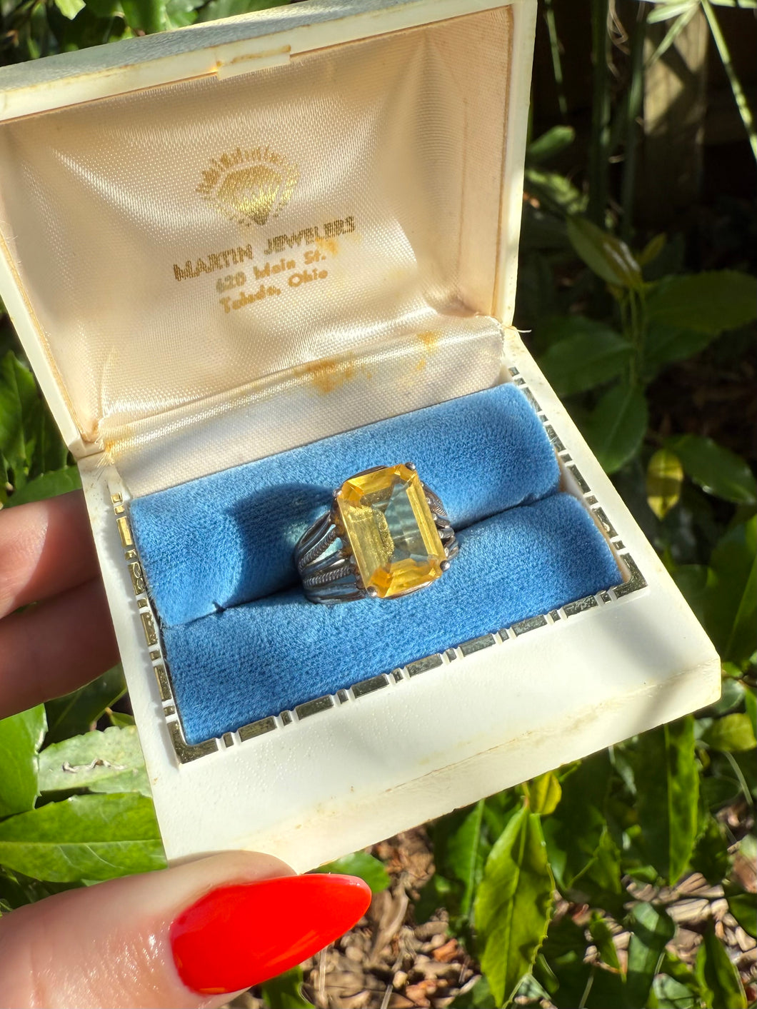 Yellow Sterling Silver Ring Size 8.5