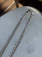 Load image into Gallery viewer, Italian Solid Sterling Silver Beveled Edge Cuban Link Chain 22”
