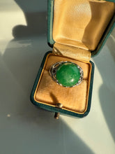 Load image into Gallery viewer, Faux Jade Sterling Silver Ring Size 8.75
