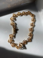 Load image into Gallery viewer, Heart Link Vintage 14k Yellow Gold Bracelet
