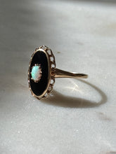 Load image into Gallery viewer, Vintage 10k Gold Black Onyx &amp; Opal Ring Size 9
