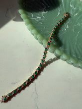 Load image into Gallery viewer, Lab Grown Emerald Gold Vermeil Tennis Bracelet
