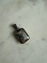 Load image into Gallery viewer, Etched Square Sterling Silver Locket Pendant
