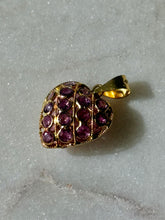 Load image into Gallery viewer, Vintage 18k Yellow Gold Natural Ruby Heart Charm
