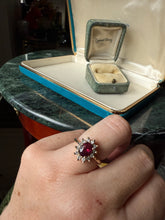 Load image into Gallery viewer, Natural Ruby &amp; Diamond 14k Yellow Gold Ring Size 5
