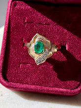 Load image into Gallery viewer, Emerald &amp; Diamond 14k Gold Ring Size 9
