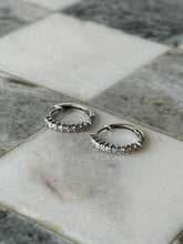 Load image into Gallery viewer, Diamond 14k White Gold Hoop Earrings
