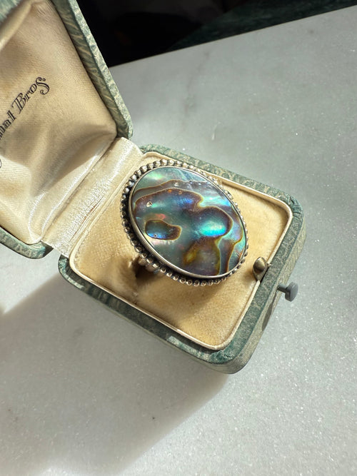 Abalone Shell Sterling Silver Ring Size 7