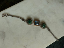 Load image into Gallery viewer, Green &amp; Blue Sterling Silver Bracelet
