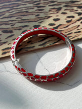 Load image into Gallery viewer, Angelique de Paris Red Resin &amp; Sterling Silver Bangle Bracelet
