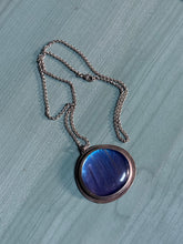 Load image into Gallery viewer, Vintage Blue Morpho Butterfly Sterling Silver Necklace 18”
