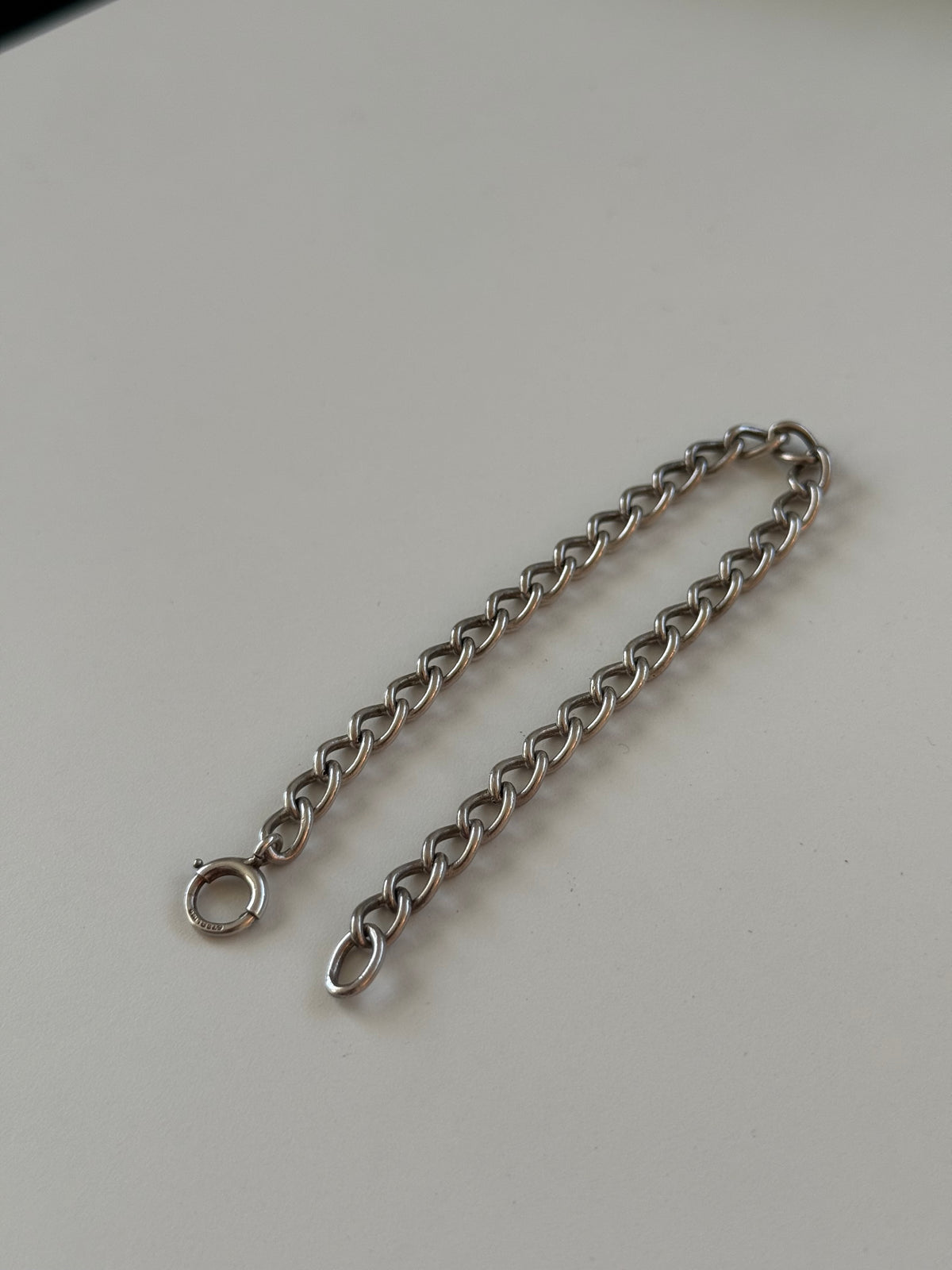 Vintage Sterling Silver Curb Bracelet 7”
