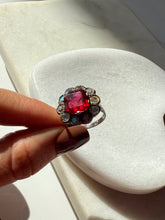 Load image into Gallery viewer, Vintage Flower Halo Sterling Silver Ring Size 5.75
