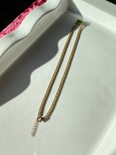 Load image into Gallery viewer, Cuban Link Gold Vermeil Green Glass Stone Necklace
