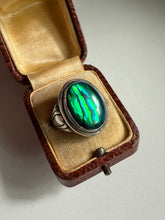 Load image into Gallery viewer, Paua Shell Sterling Silver Ring Size 9.5

