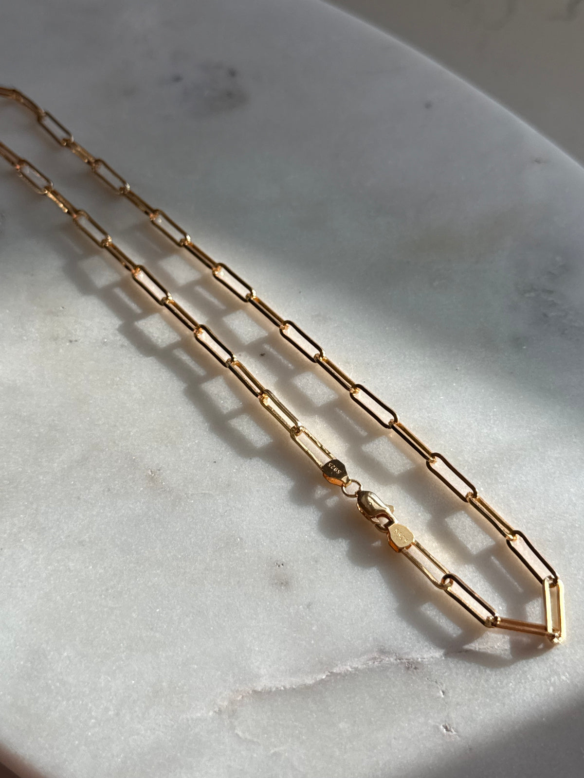 Gold Vermeil y2k Paperclip Link Chain 14.5”