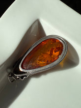 Load image into Gallery viewer, Chunky Amber Sterling Silver Pendant
